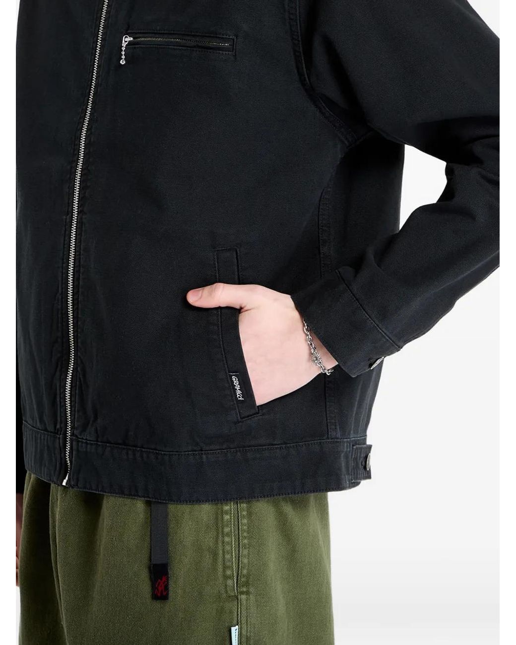 Gramicci Black Zip-Up Canvas Jacket for men