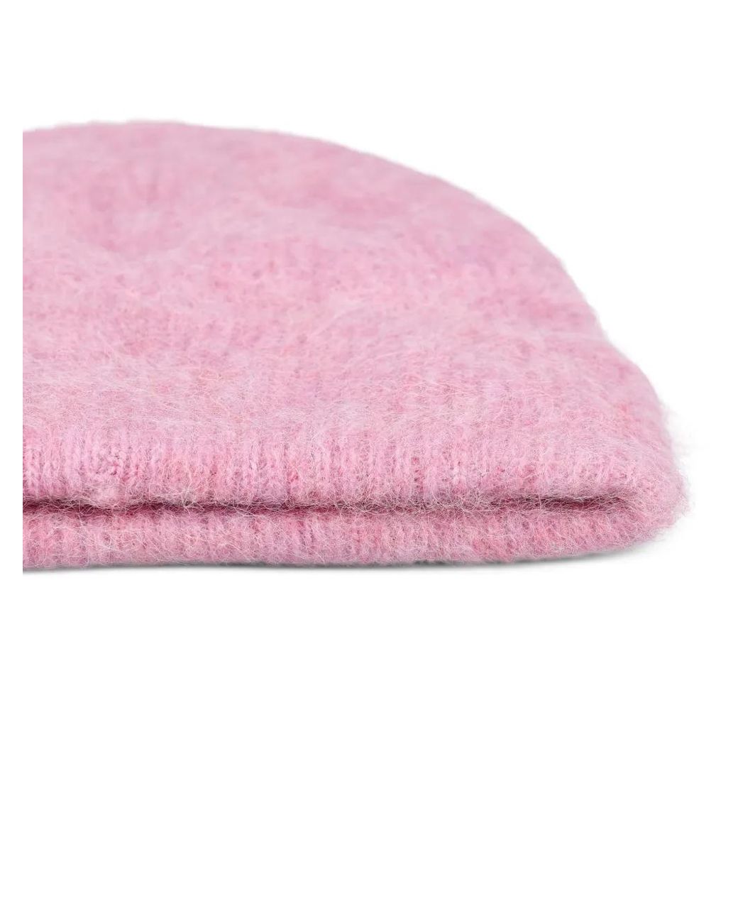 Isabel Marant Pink Logo-Patch Ribbed-Knit Beanie Hat