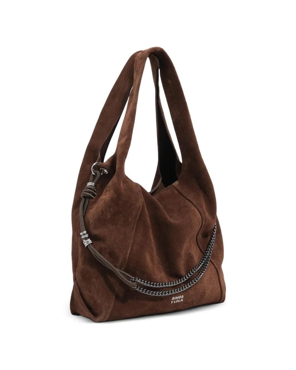 Bimba Y Lola Brown Large Coffee Suede Paper Bag