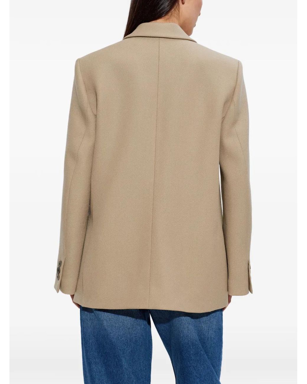 By Malene Birger Natural Ramo Double-Breasted Blazer
