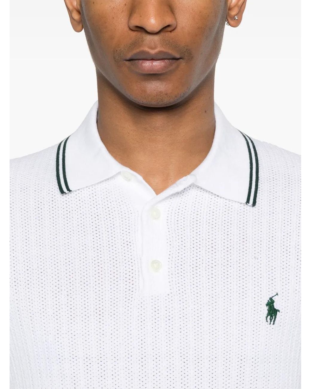 Polo Ralph Lauren White Polo Pony-Embroidered Polo Shirt for men