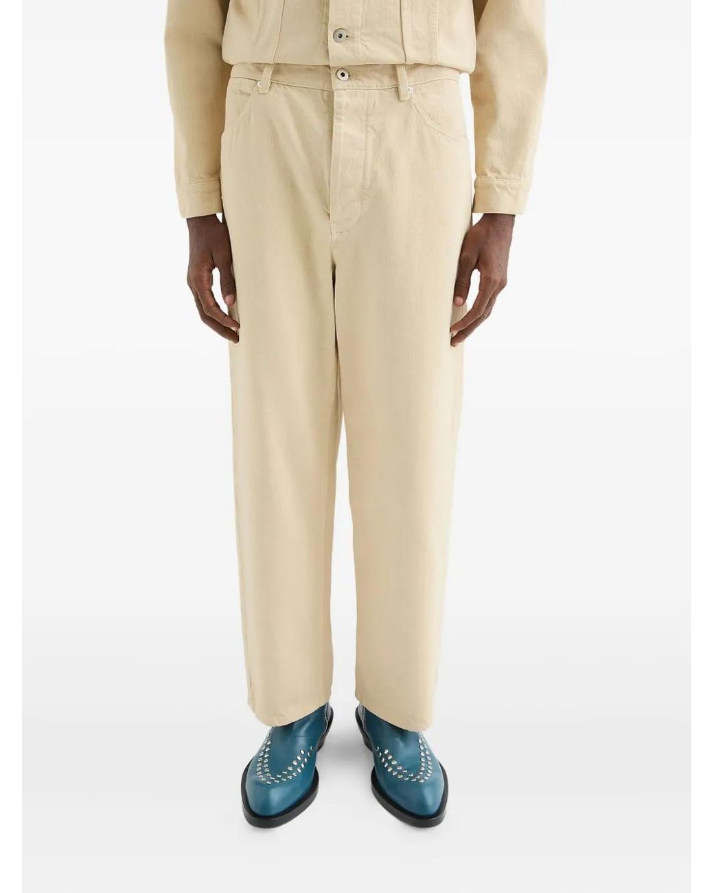 Jil Sander Natural Logo-Patch Jeans for men