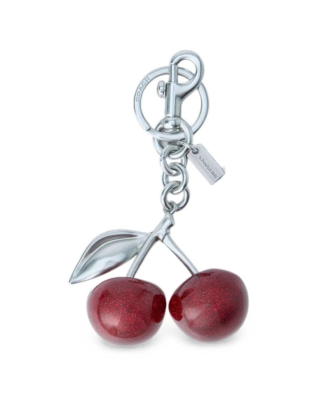 COACH White Cherry Bag Charm