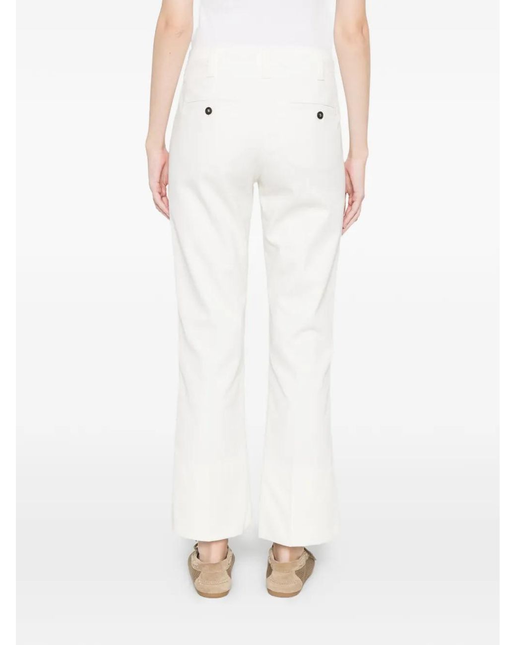 Pantalones Rectos Con Botones Brunello Cucinelli de color White