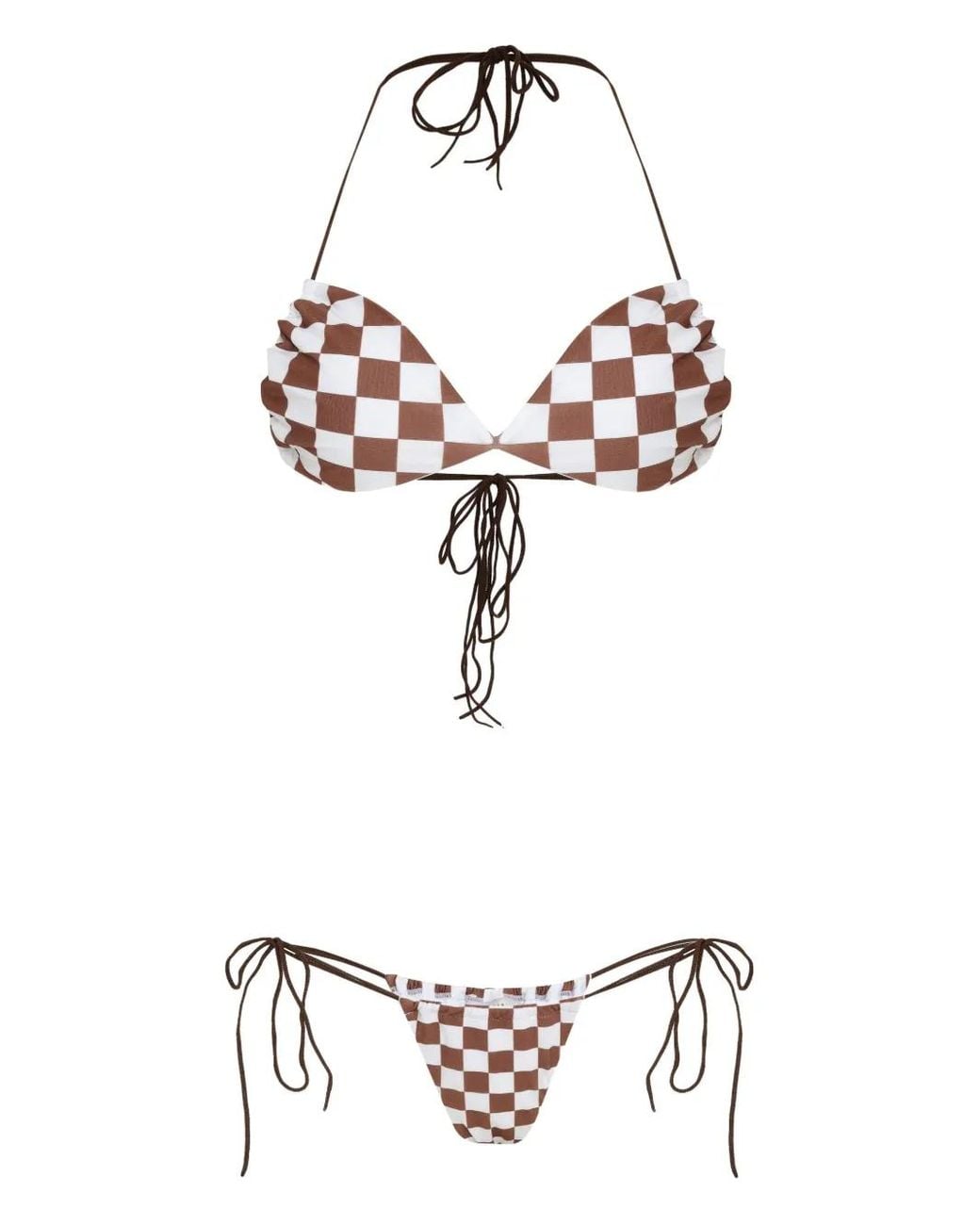 Amir Slama Geruite Bikini in het White