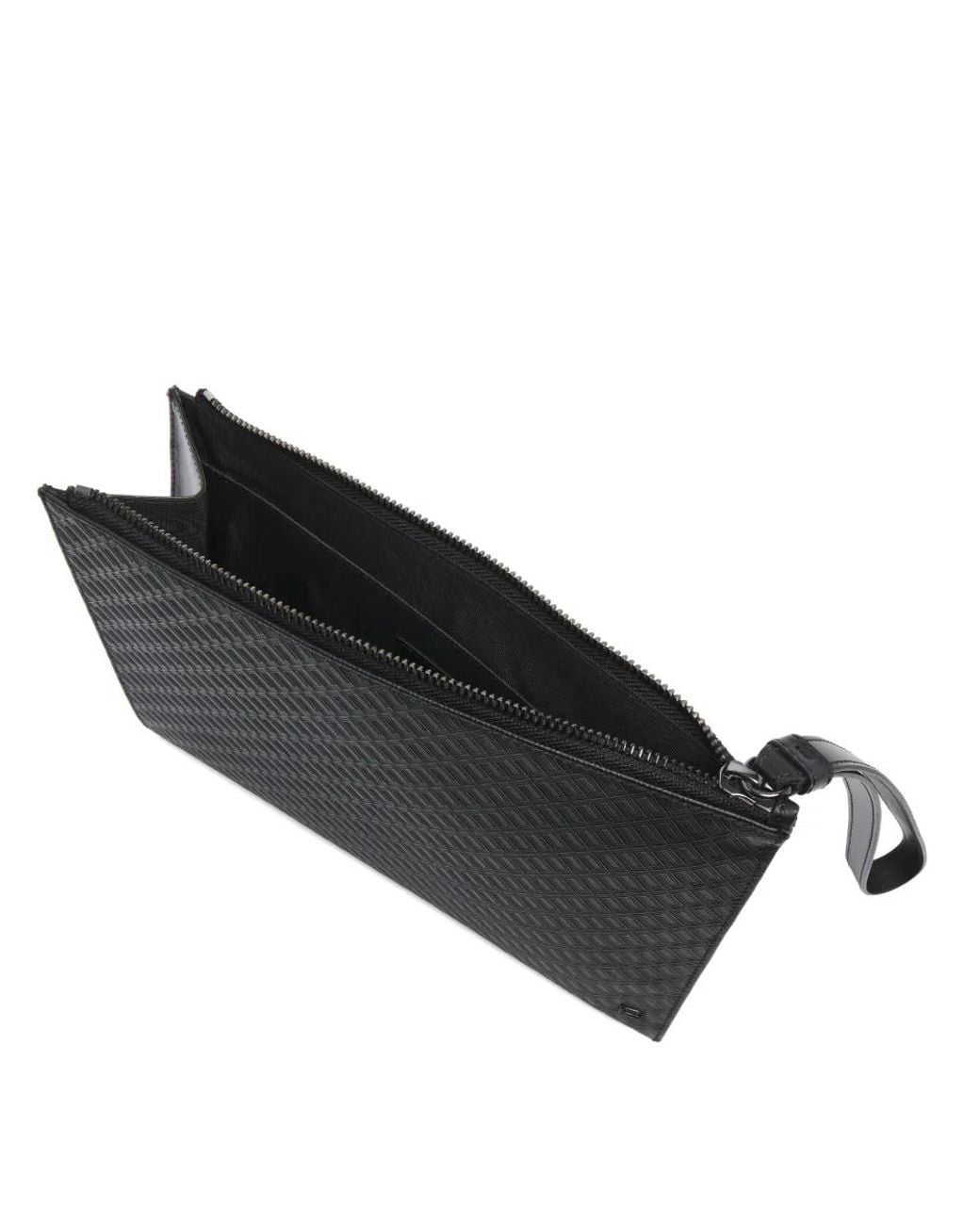 Lancel Black Leather Clutch Bag for men