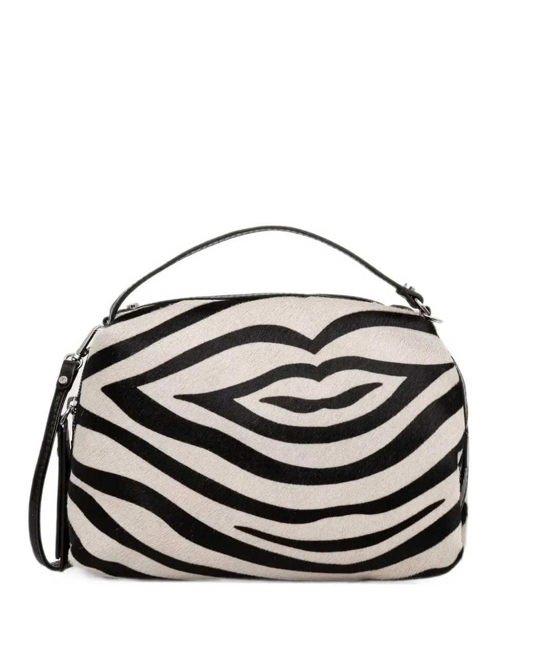 Gianni Chiarini Black Alifa Zebra-Print Tote Bag