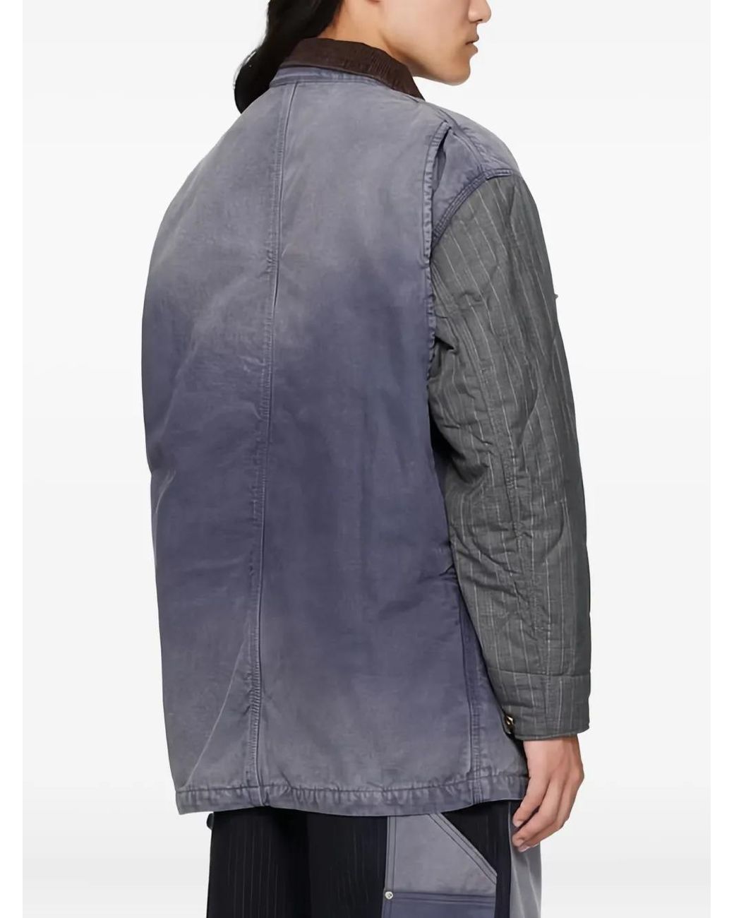 Quilted Panelled Jacket di KHOKI in Gray da Uomo
