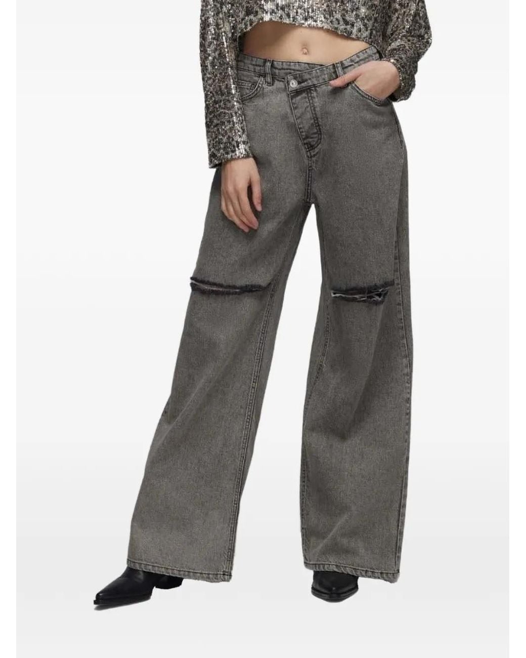 In the mood for love Gray Alexandra Leopard-Print Sequinned Top