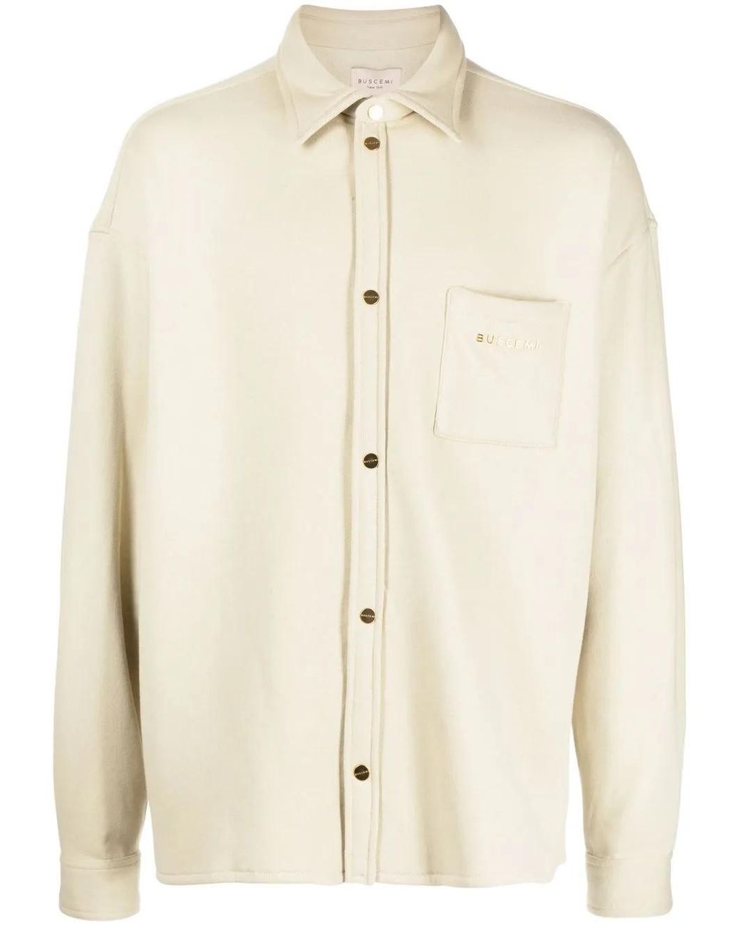 Giacca-Camicia Con Logo di Buscemi in Natural da Uomo