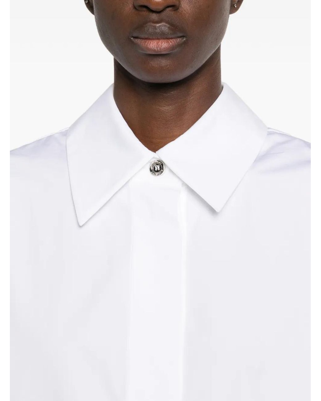 Givenchy White Boxy Silk And Nylon Top