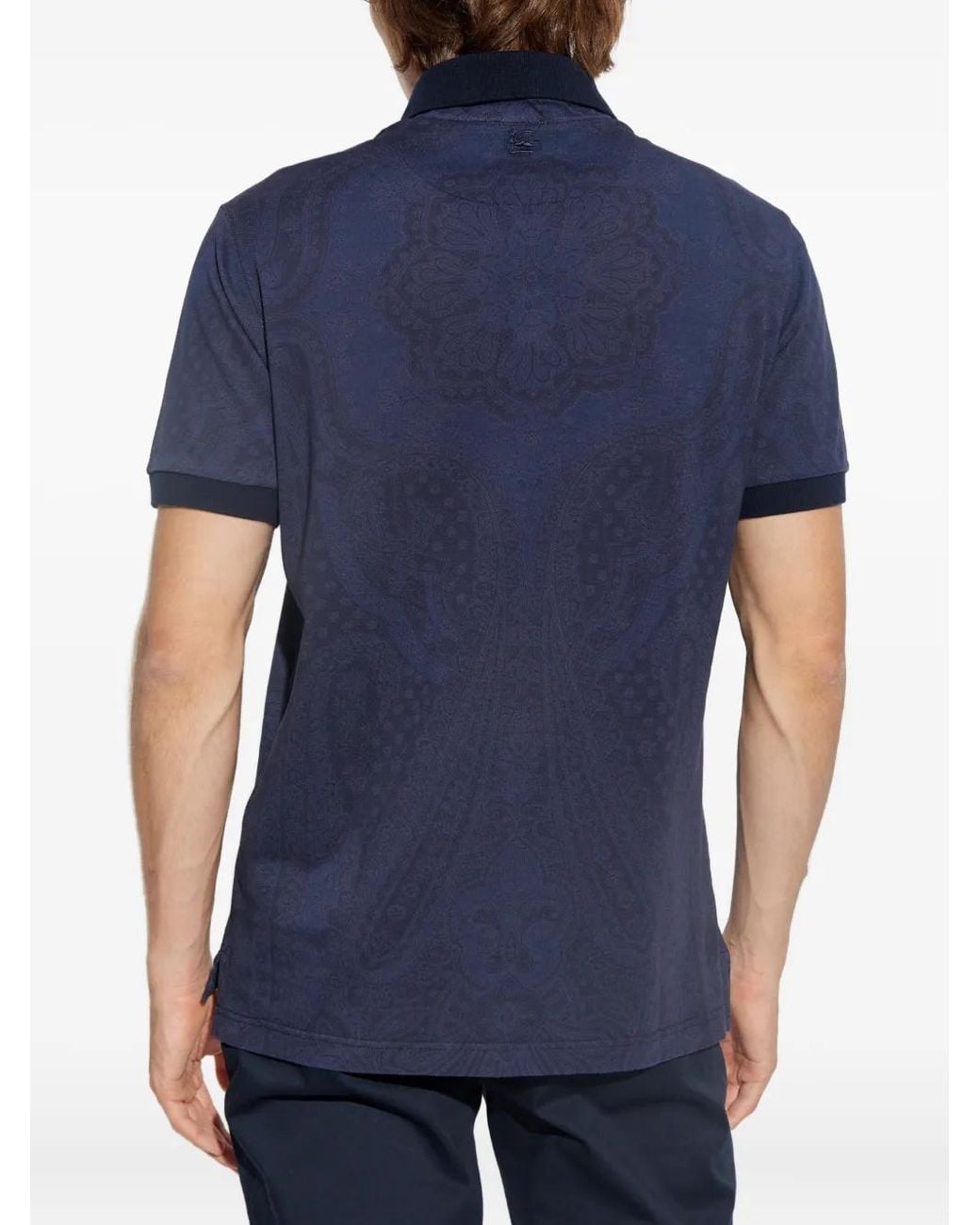 Etro Blue Patterned Polo for men