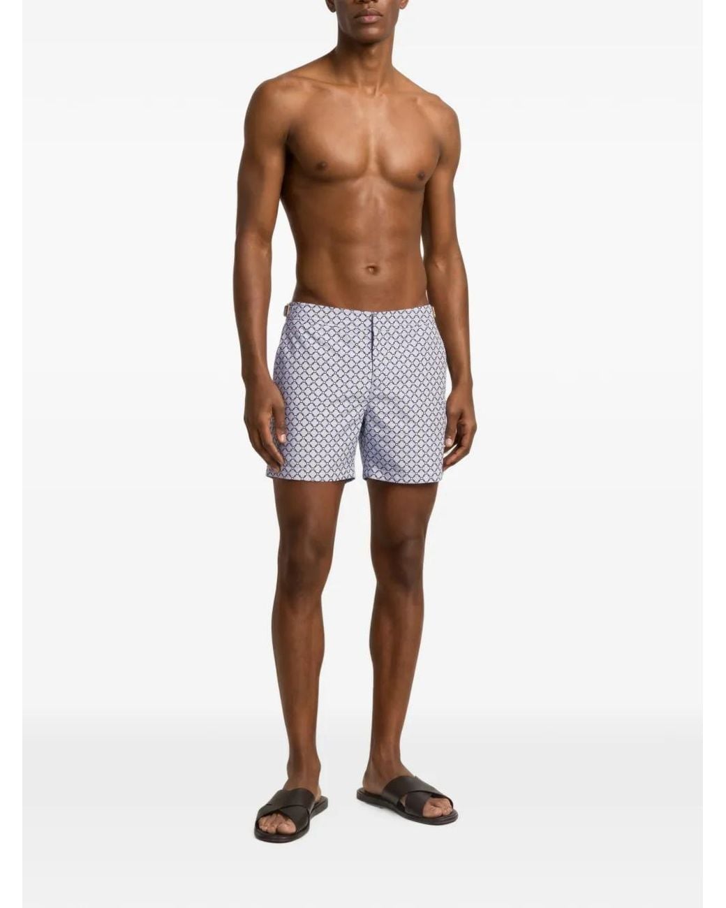Orlebar Brown White Bulldog Tessoro Geometric-Jacquard Swim Shorts for men