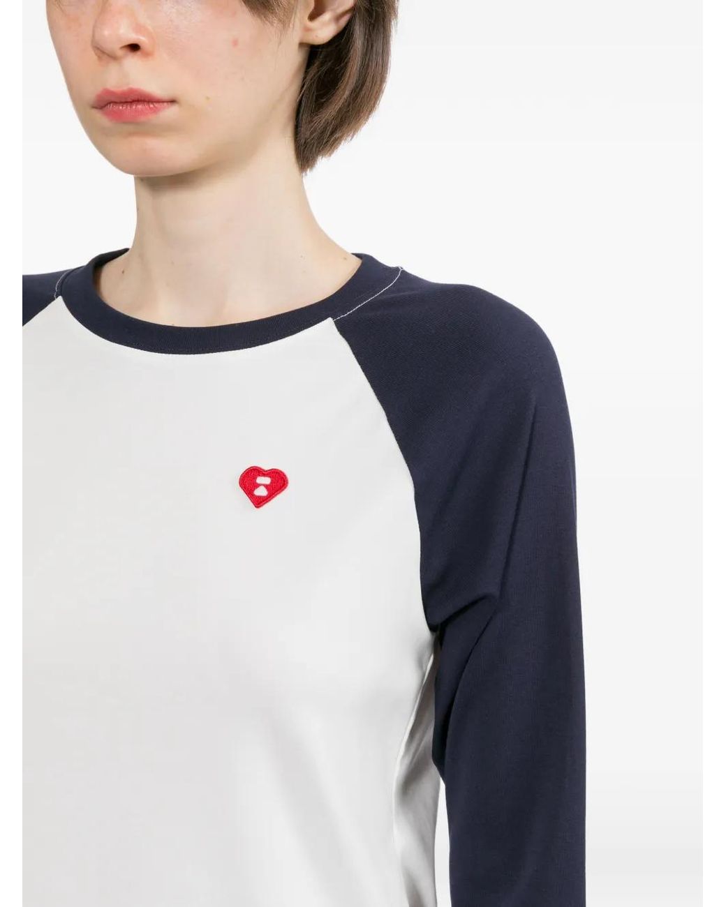 AAPE BY A BATHING AP Blue Heart-Patch T-Shirt