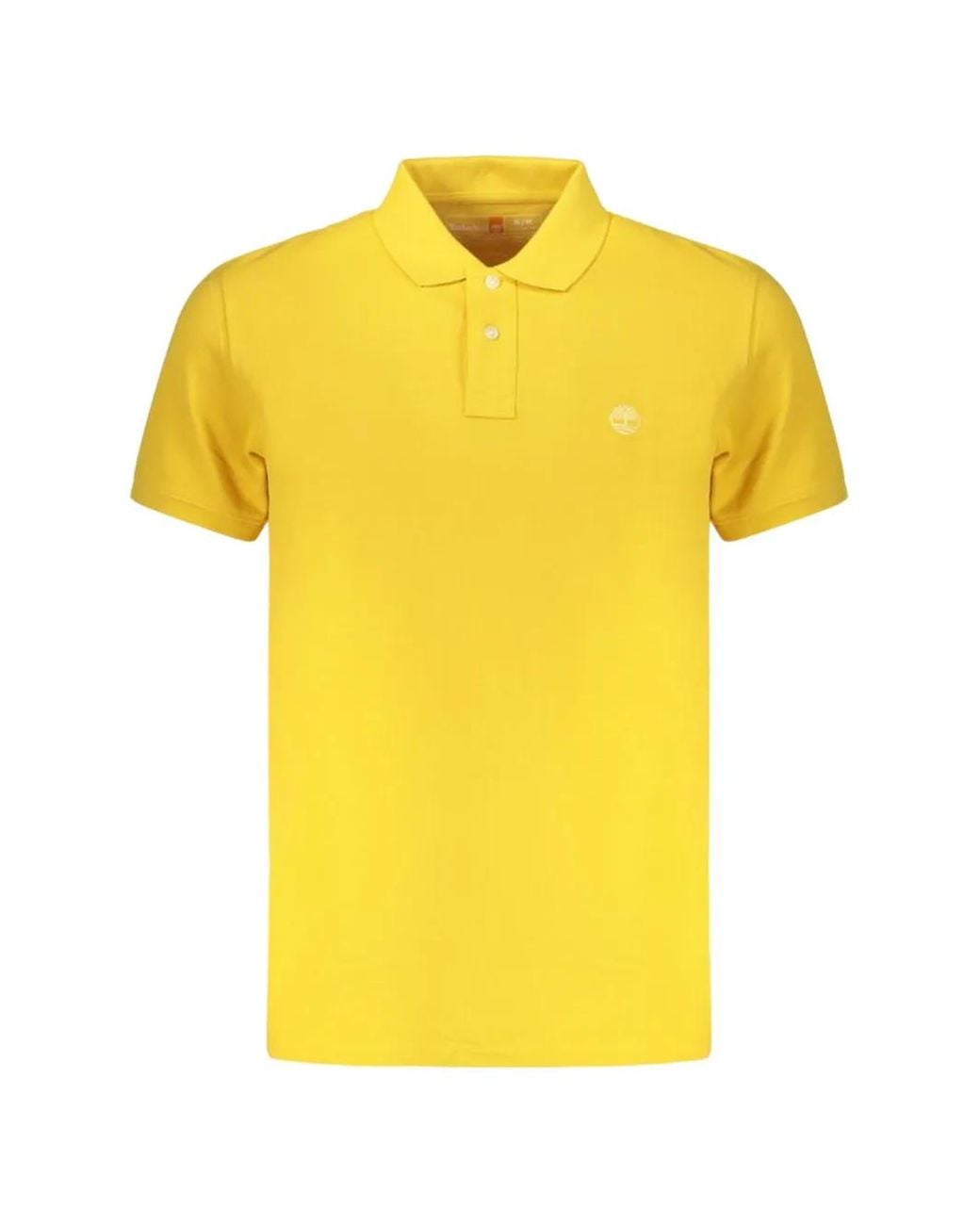 Timberland Yellow Logo-Embroidered Cotton Polo Shirt for men