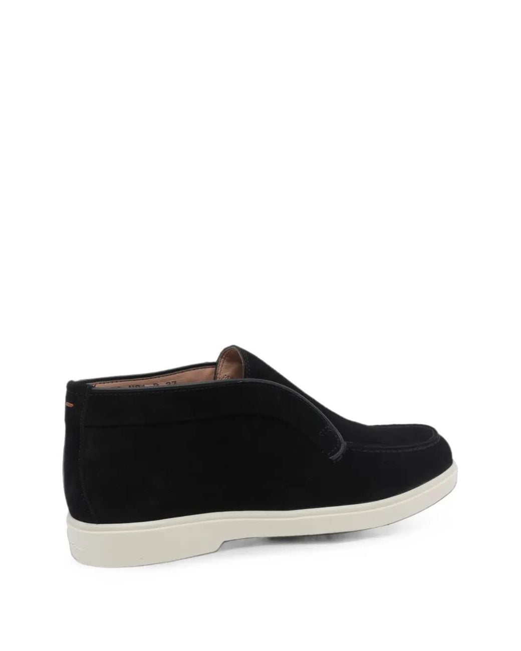 Santoni Black Suede Slip-On Sneakers