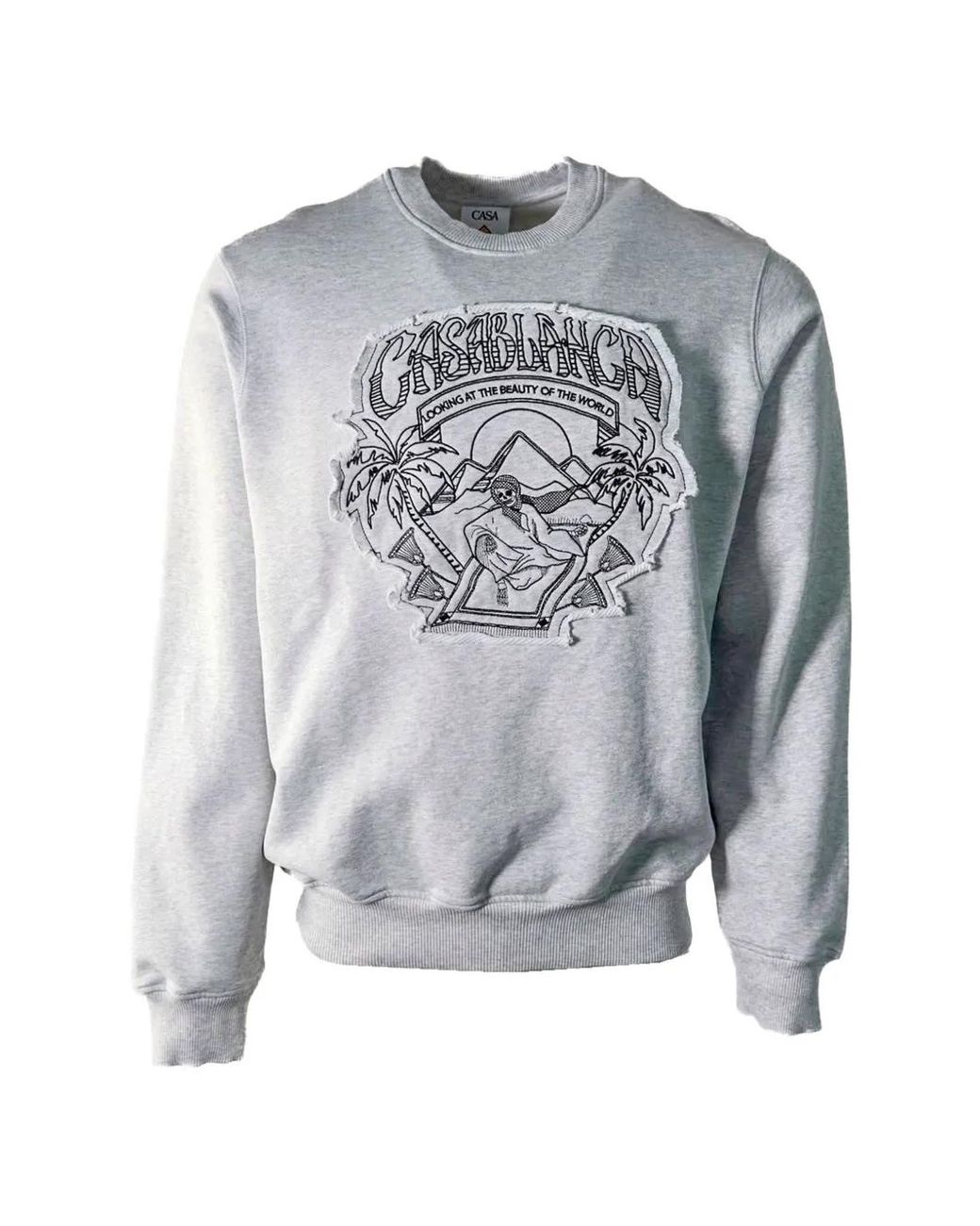 Casablanca Gray Graphic-Patch Sweater for men