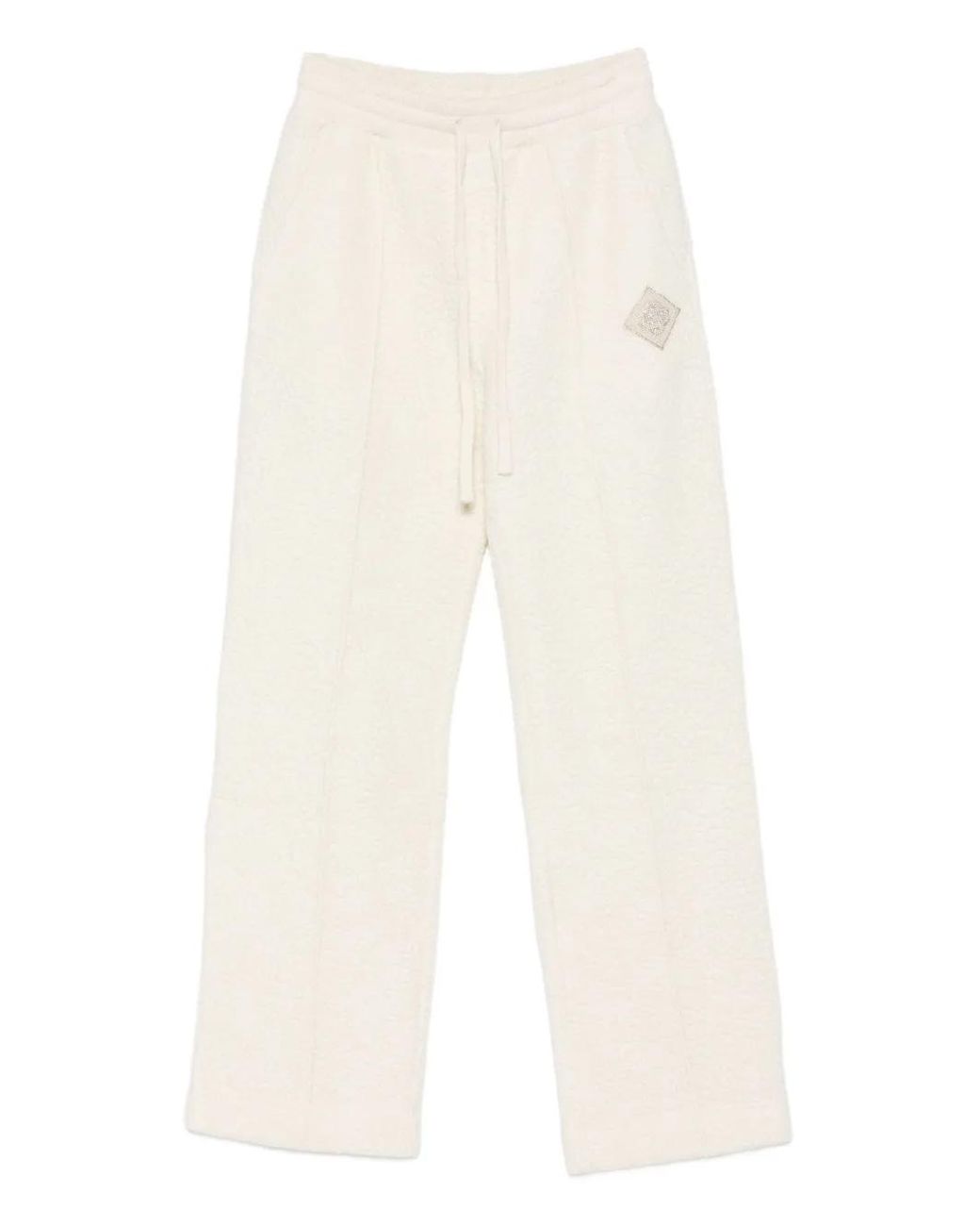 Casablanca White Textured Logo-Patch Track Pants for men