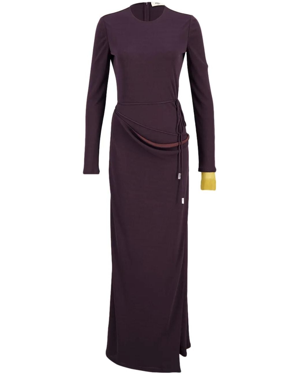 Fendi Purple Draped Crepe Dress