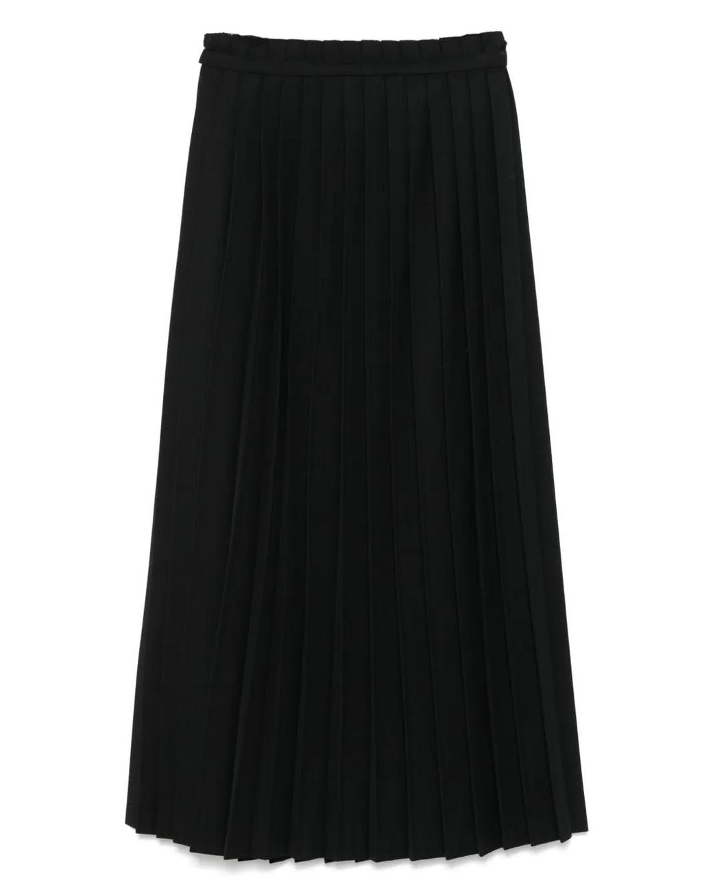 AMI Black Virgin Wool Maxi Skirt