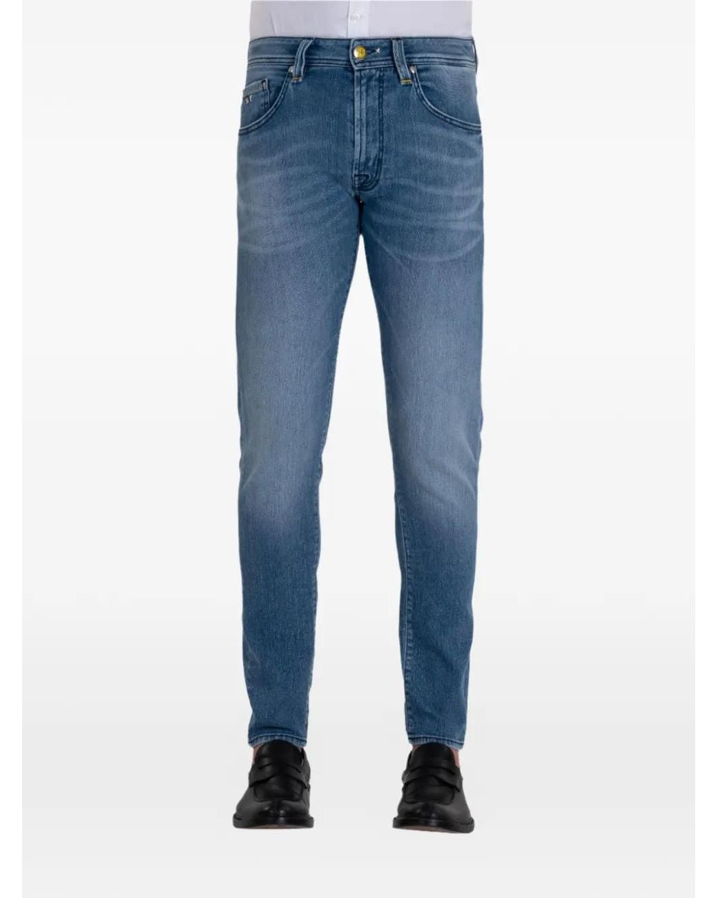 Sartoria Tramarossa Blue Five Pocket Jeans for men