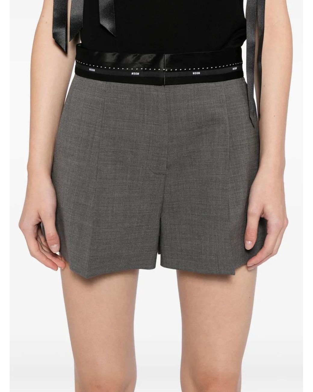 MSGM Gray Shorts Mit Logo-Bund