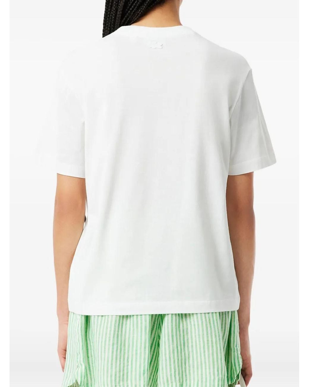 Lacoste White Logo-Patch T-Shirt