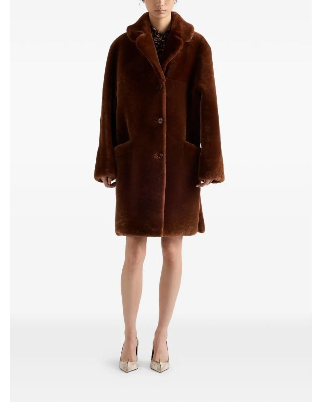 Prada Brown Shearling Coat