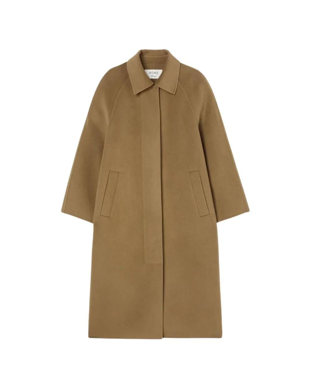 Rohe Natural Raglan-Sleeve Concealed-Fastening Coat