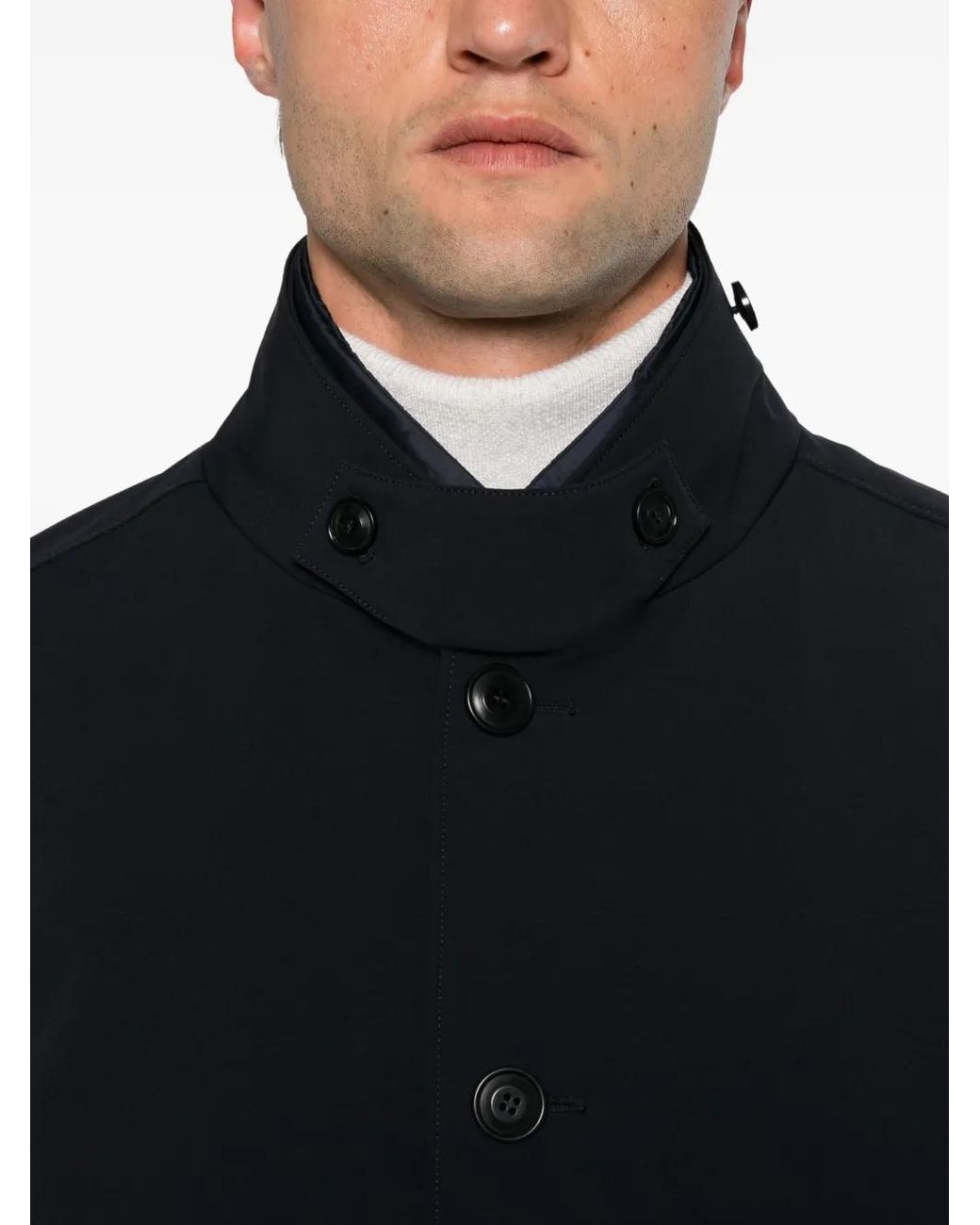 DUNO Black Palladium High-Neck Coat for men
