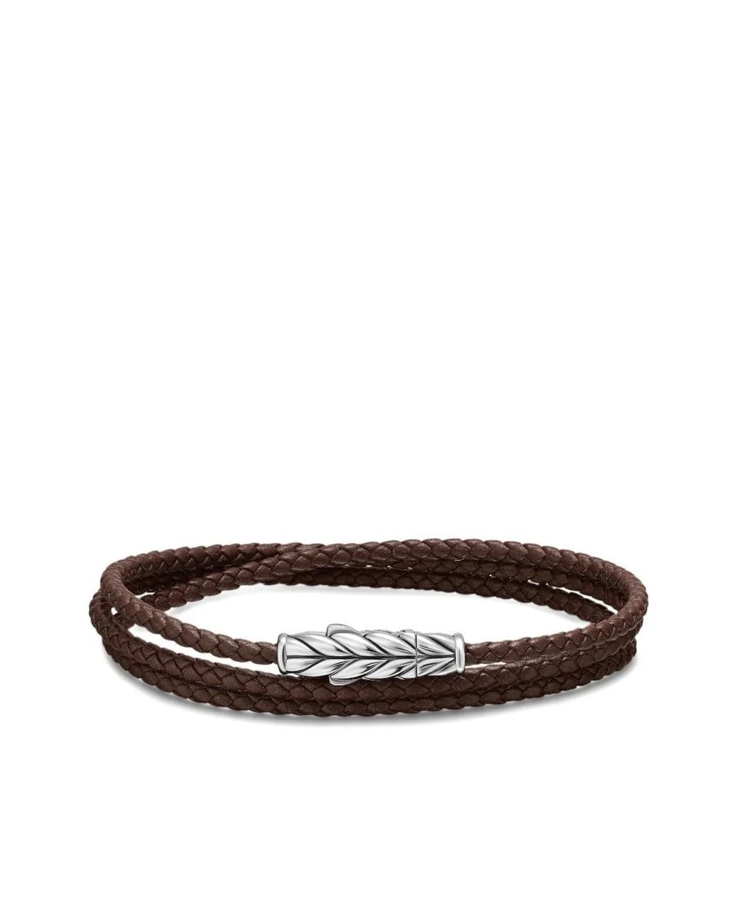 David Yurman White Sterling Chevron Triple Bracelet for men