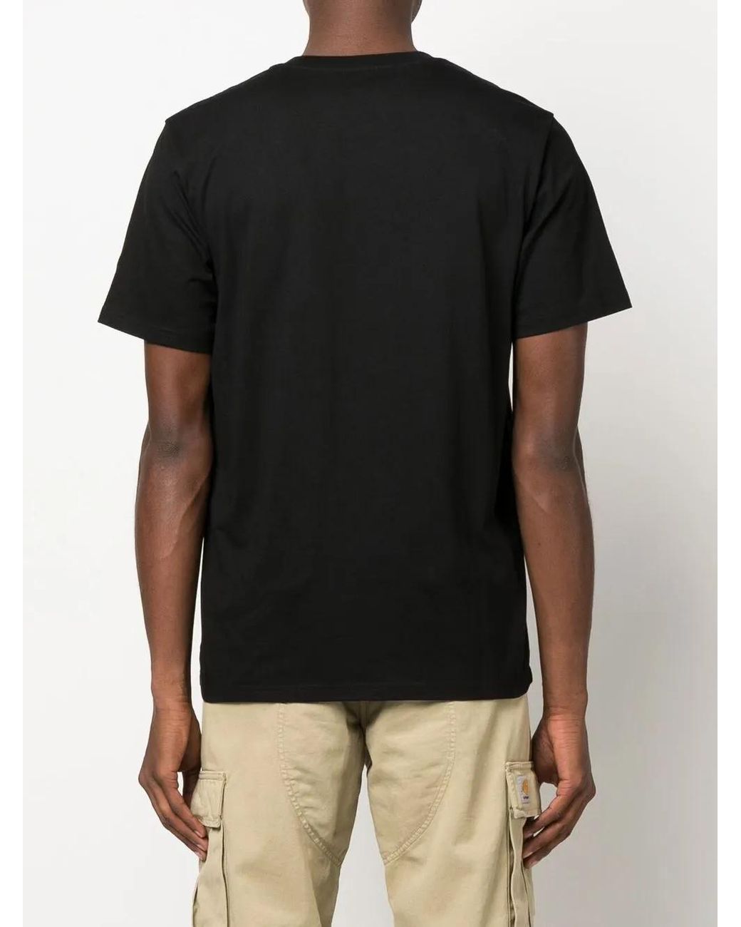 Carhartt Black Wip Logo-Patch Pocket T-Shirt for men