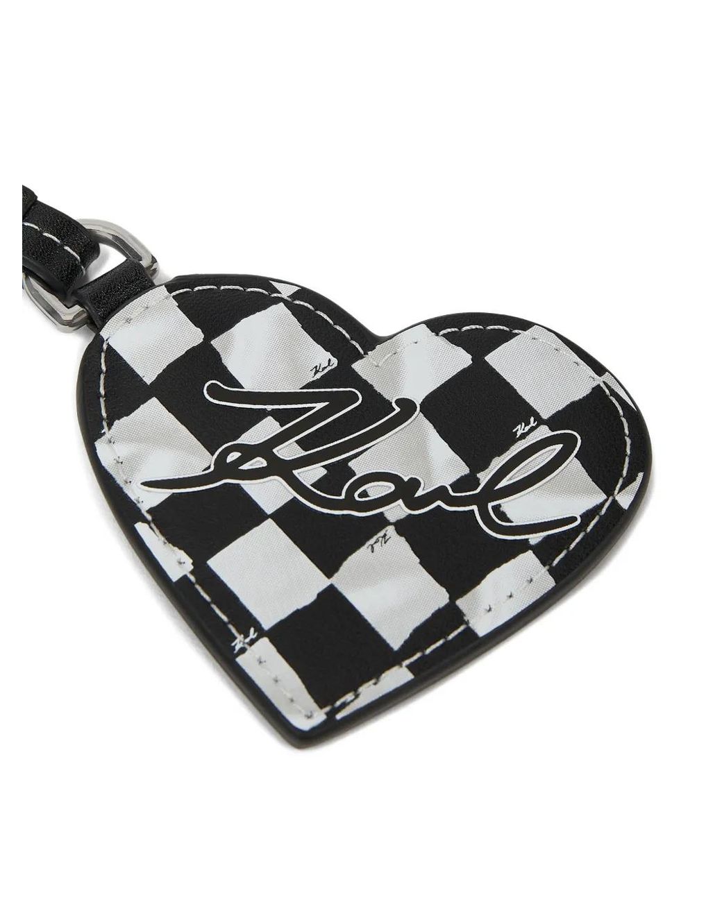 Karl Lagerfeld White K/Signature Mirror Keychain