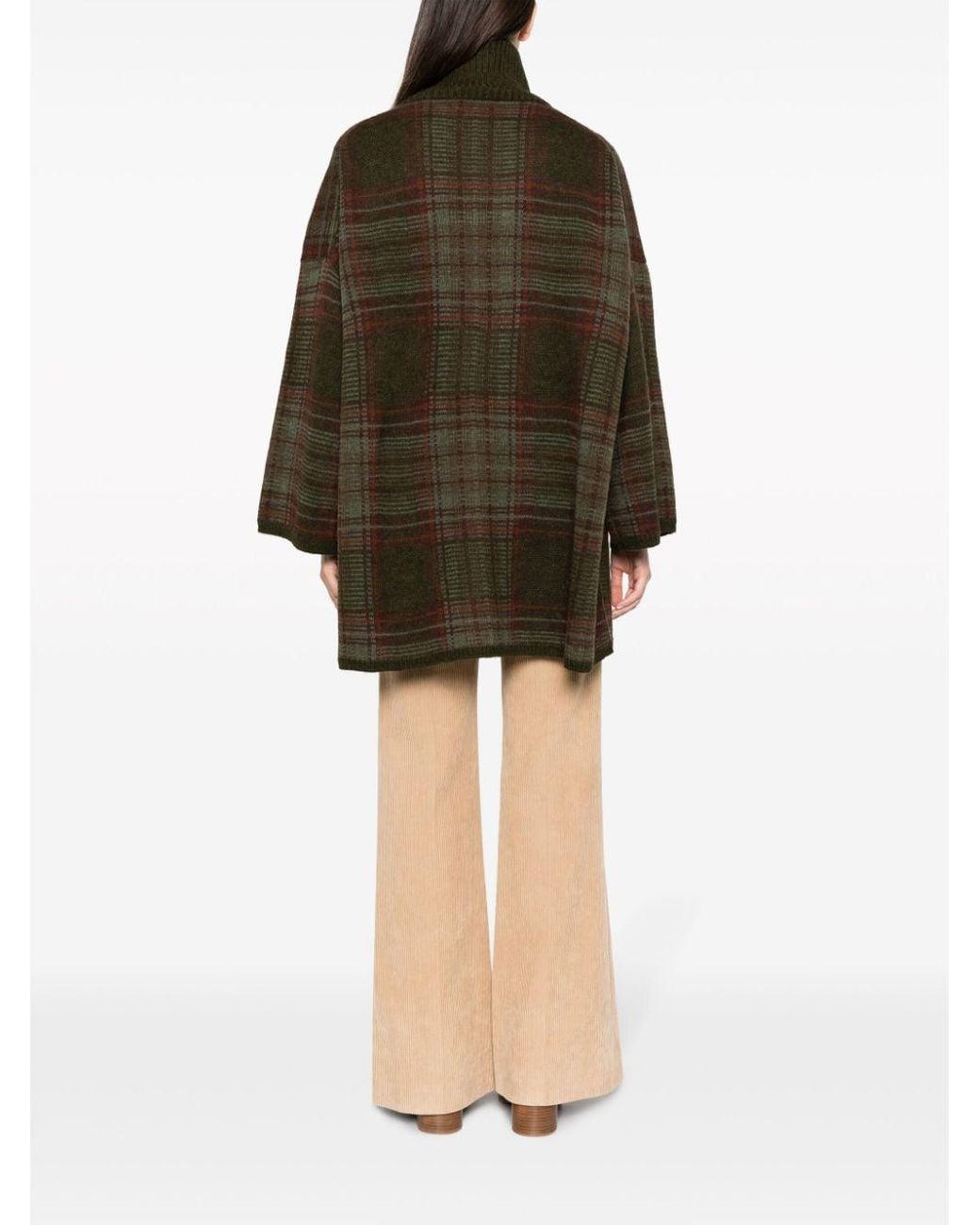 Polo Ralph Lauren Tartan-pattern Wool-blend Cape in Black Lyst UK