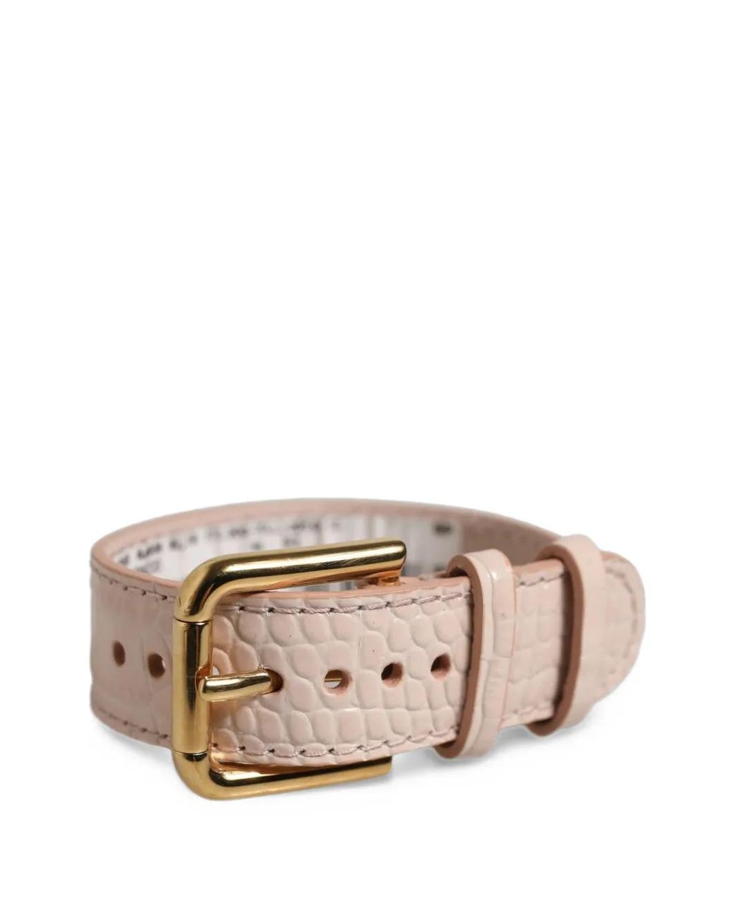 Dolce & Gabbana Pink Crocodile-Effect Leather Belt Bracelet