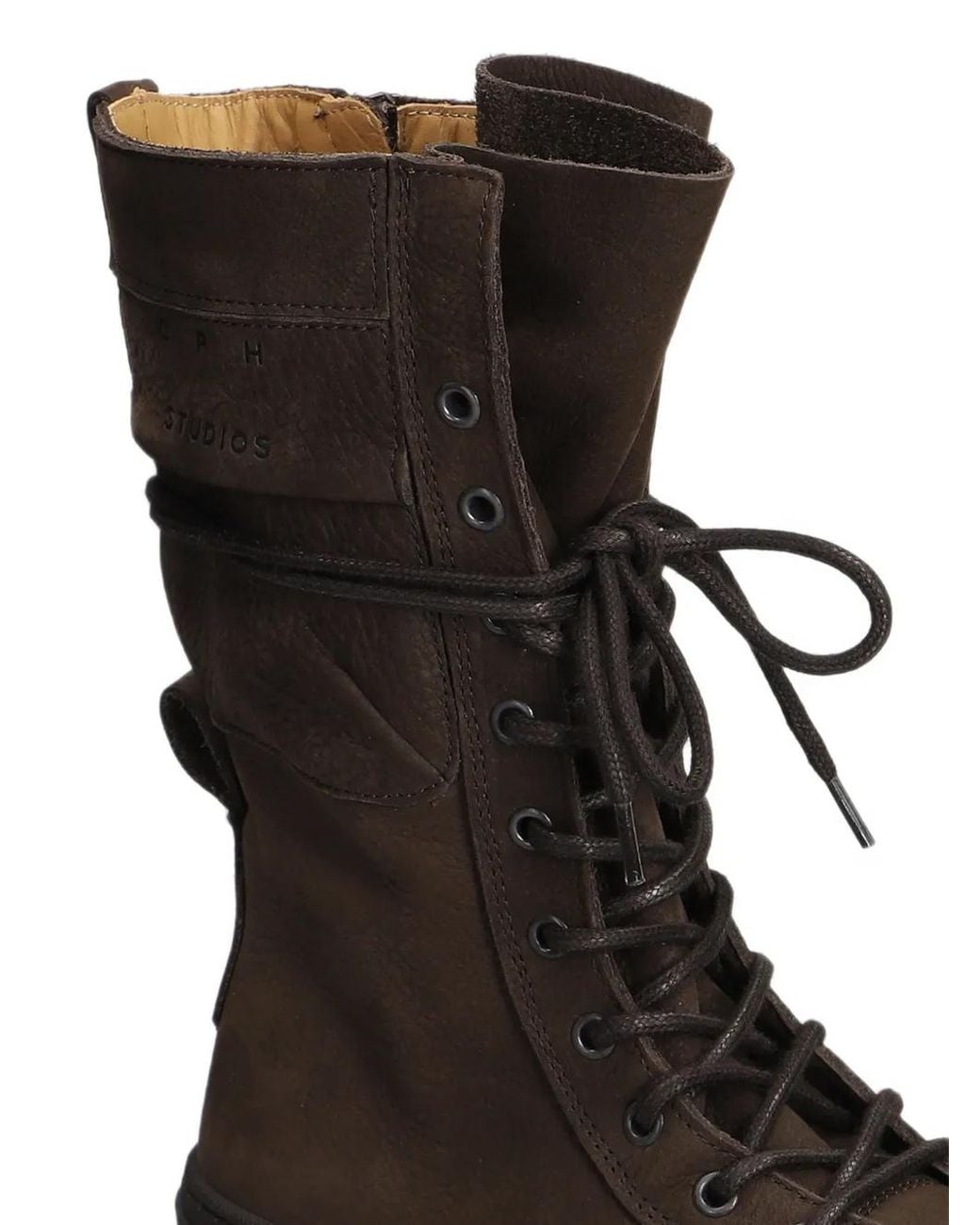 COPENHAGEN Brown Combat Platform Boots