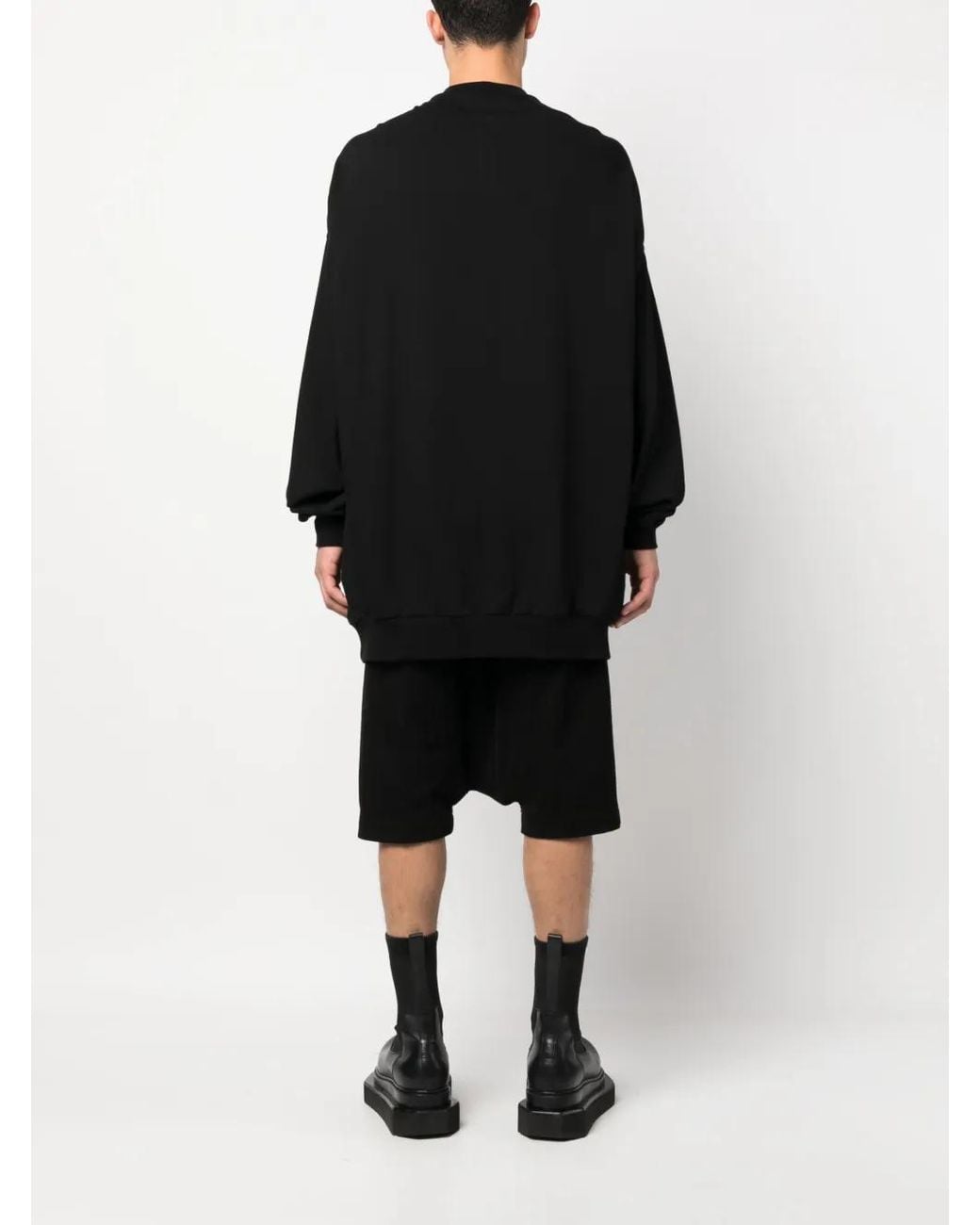 Rick Owens Black Splintered Peter Organic Cotton Jumper for men
