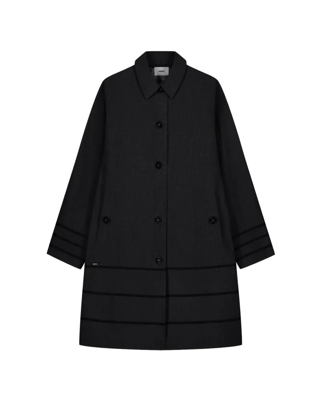 Coperni Black Tonal Stripes Tailored Coat