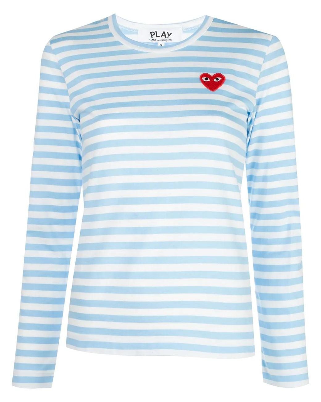COMME DES GARÇONS PLAY Blue Striped Long Sleeve Top