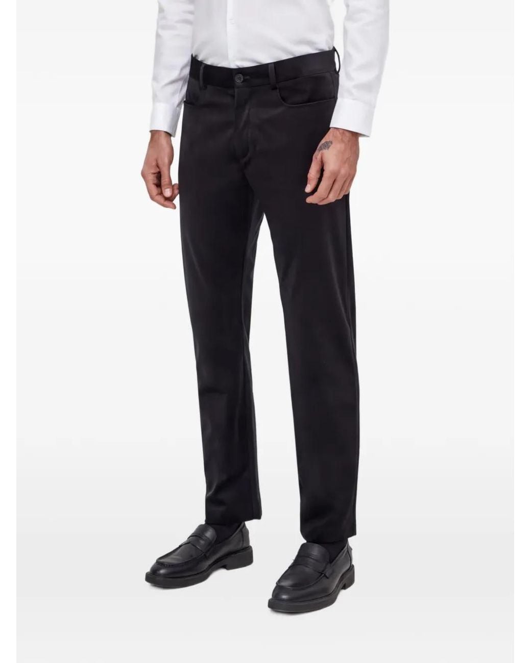Sisley Black Velvet-Texture Trousers for men