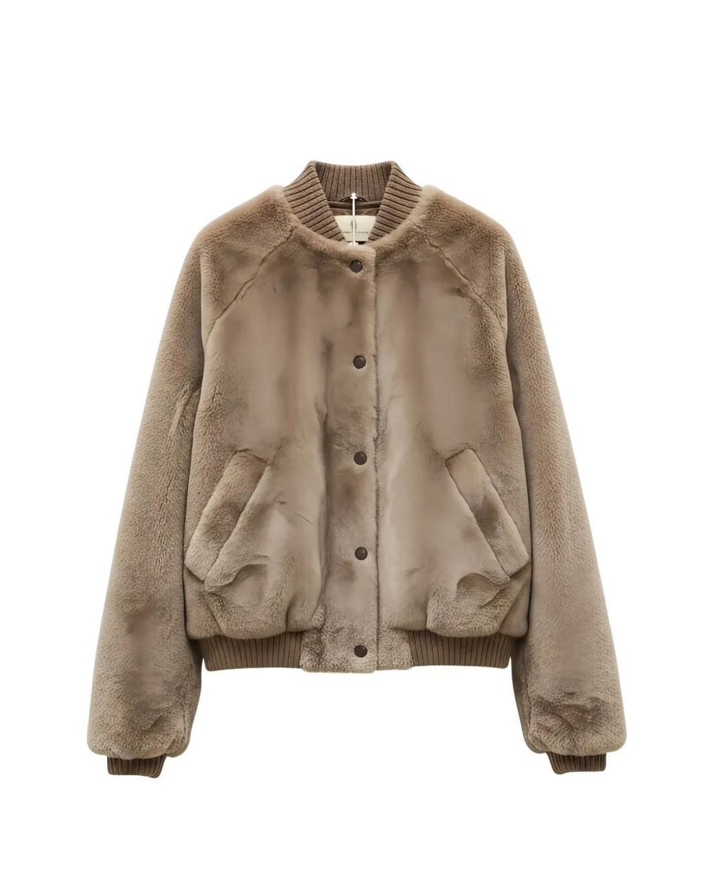 Brunello Cucinelli Natural Shearling Bomber Jacket