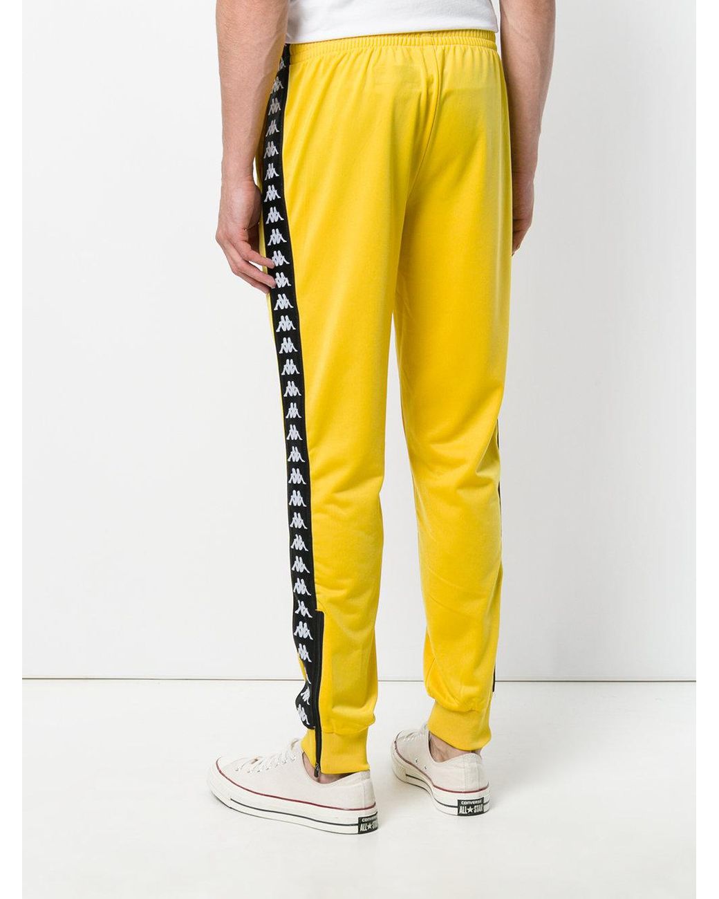 Pantalones de chándal con franja lateral Kappa de hombre de color Amarillo
