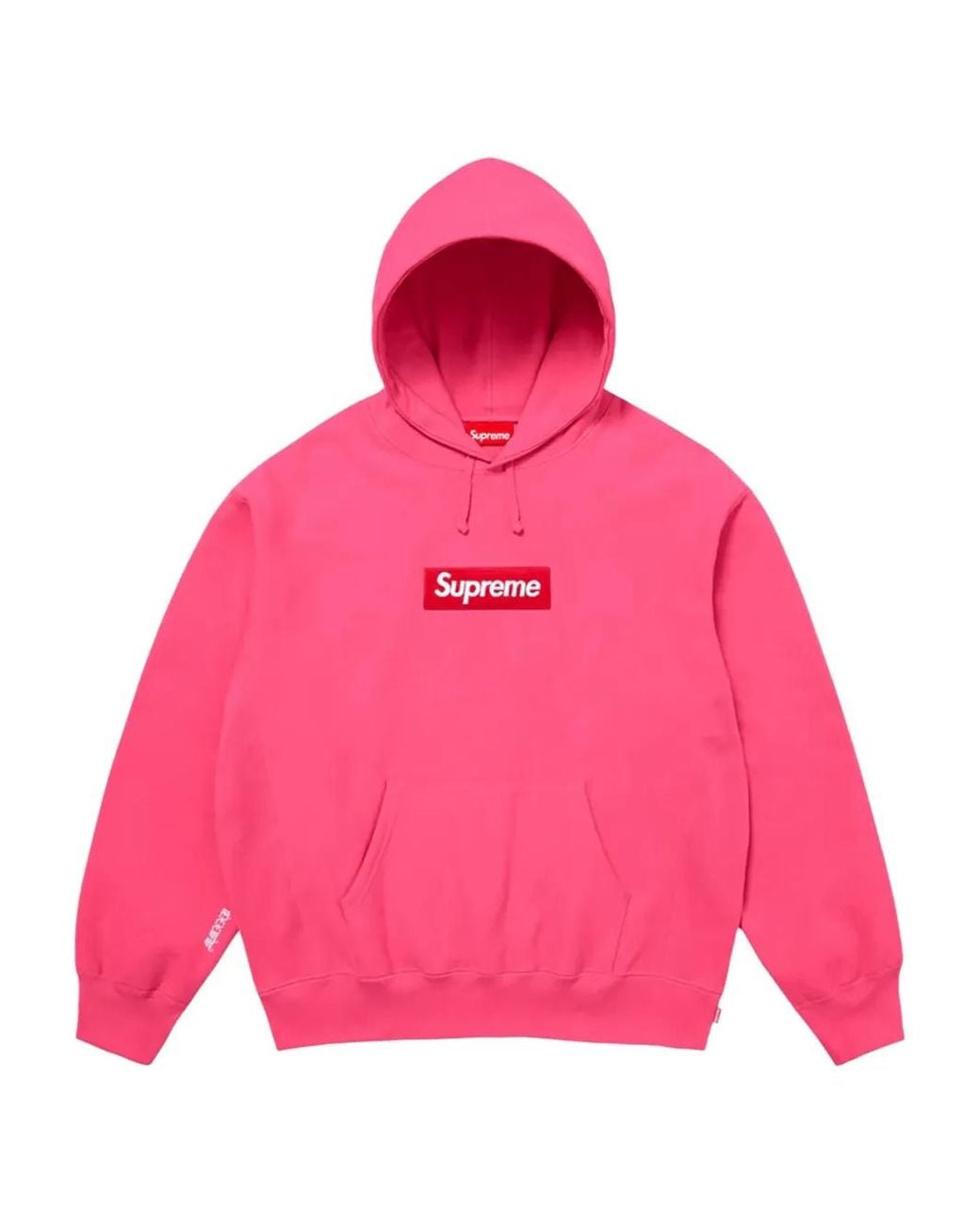 Supreme Pink Logo-Patch Hoodie for men