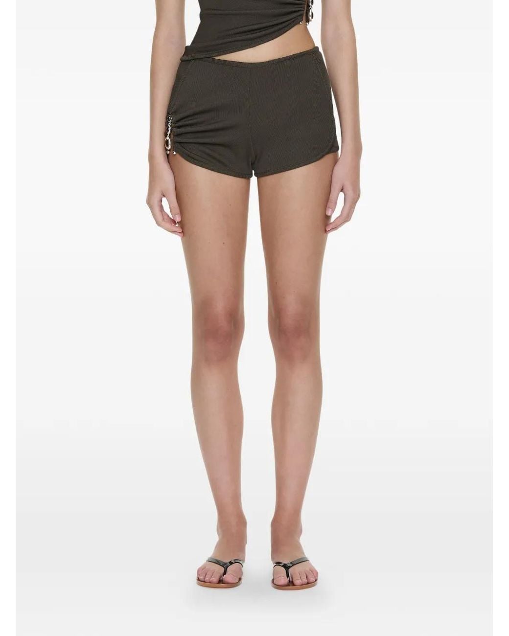 Christopher Esber Black Droplet Crystal Shorts