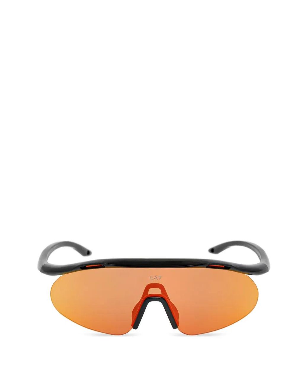EA7 Black Shield-Frame Tinted Sunglasses for men