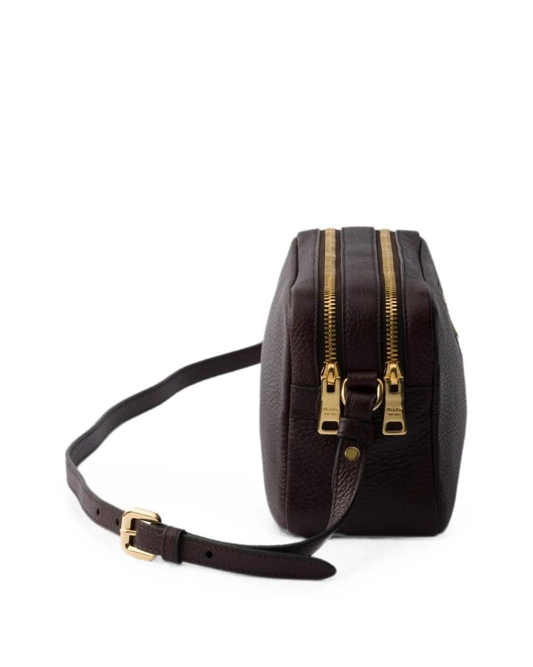 Prada Black Small Double-Zipped Leather Cross Body Bag