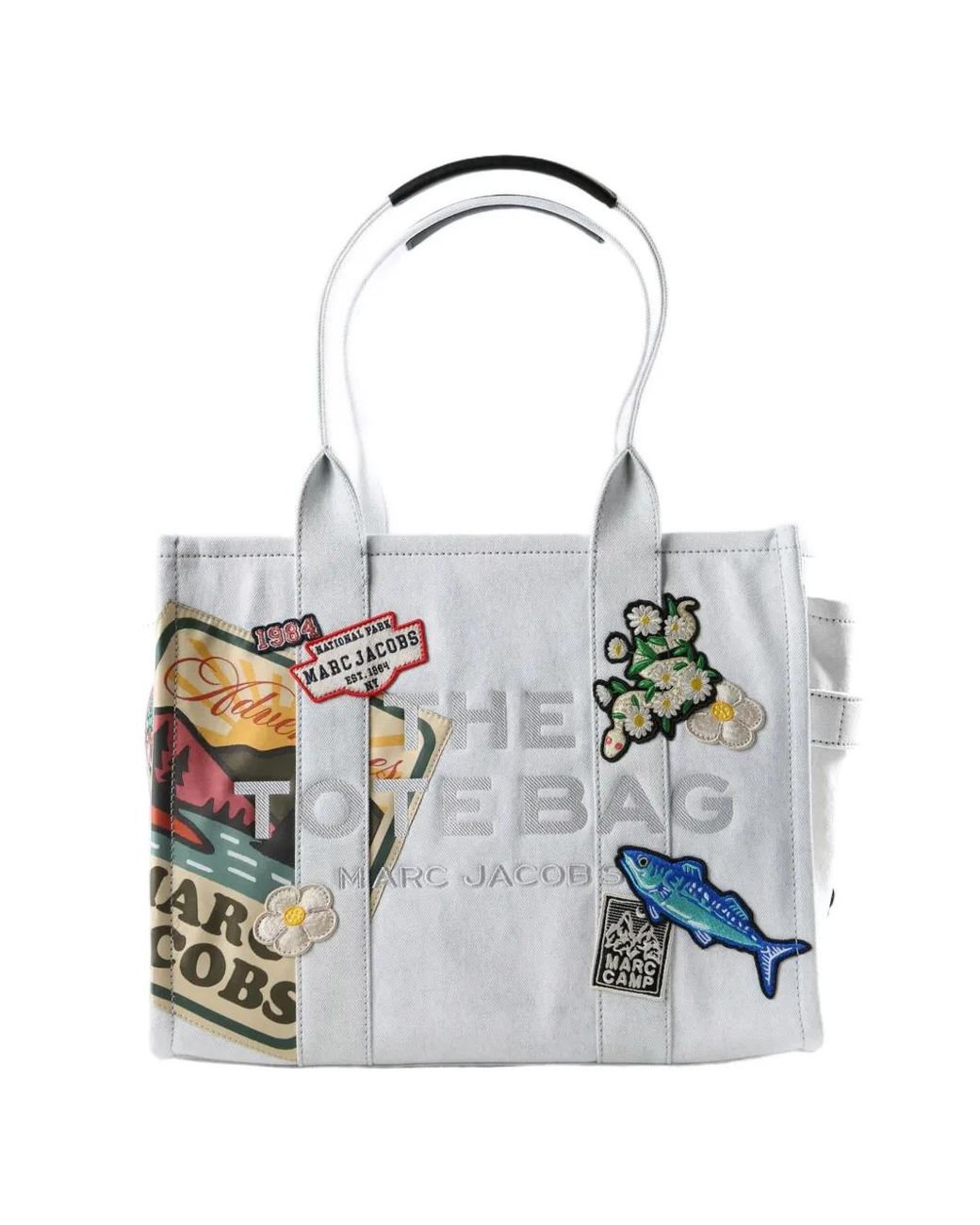 Marc Jacobs White Large The Tote Patch-Embellished Tote Bag