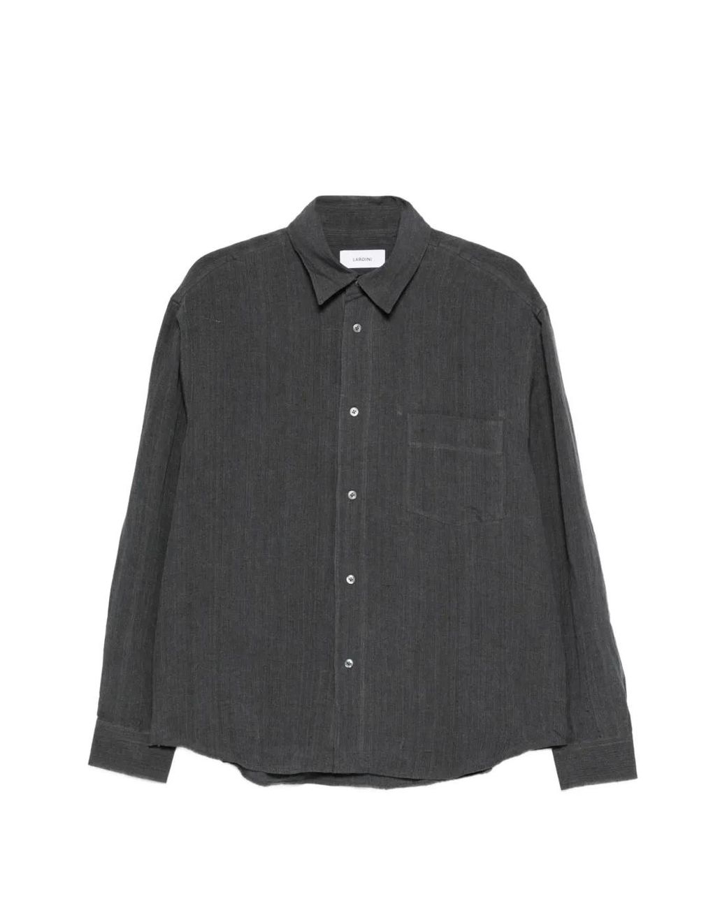 Lardini Black Chest-Pocket Buttoned Shirt for men