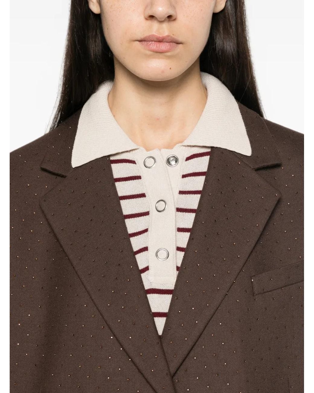 Blazer Con Strass di Sandro in Brown