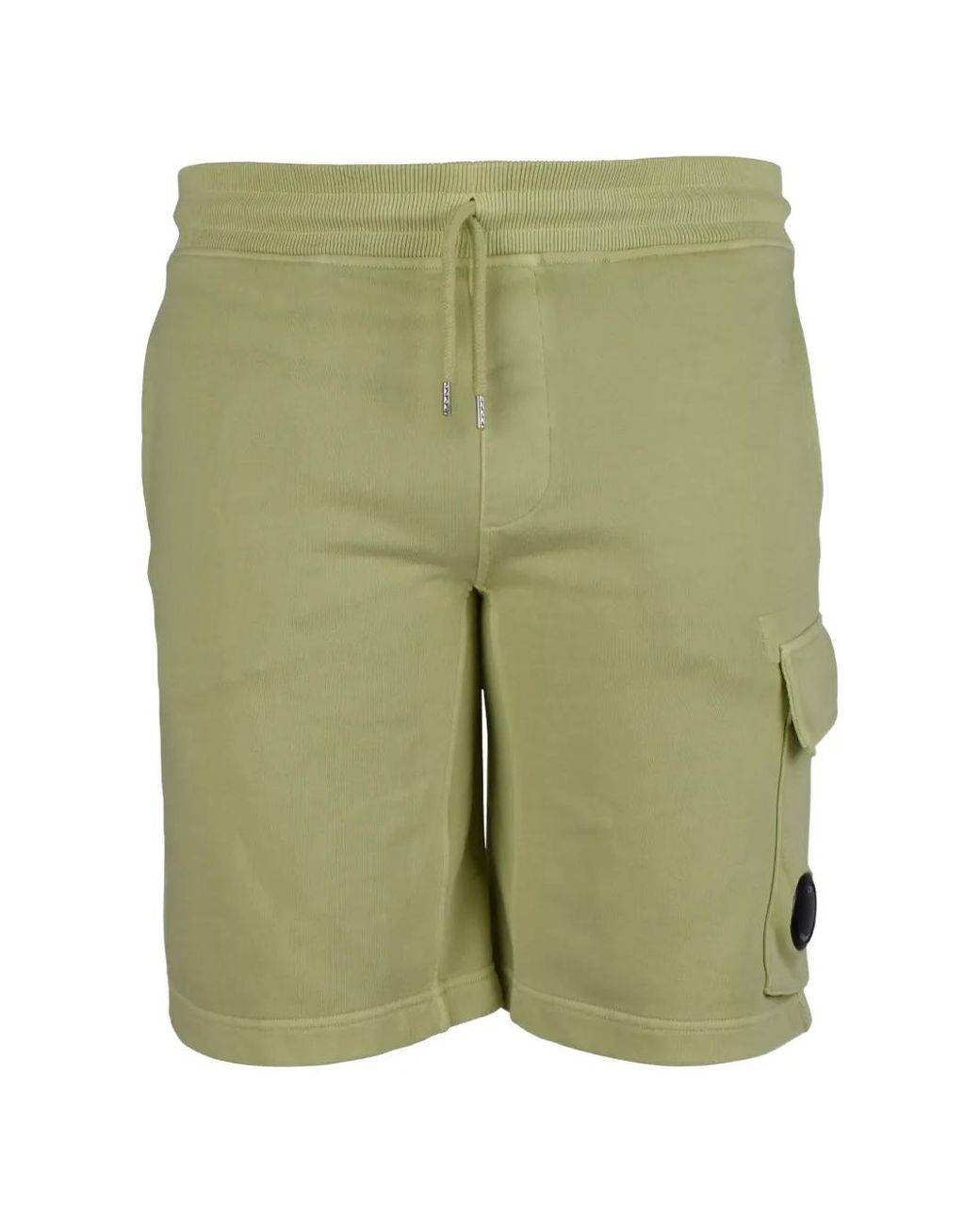 C P Company Green Lens-Detail Cargo Shorts for men
